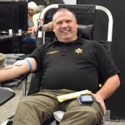 Officer Donating Blood