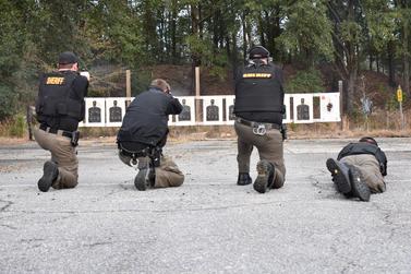 Officers shooting on gun range