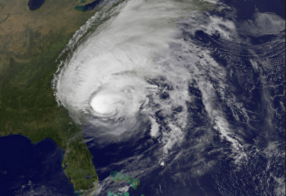 Aerial photo of hurricane